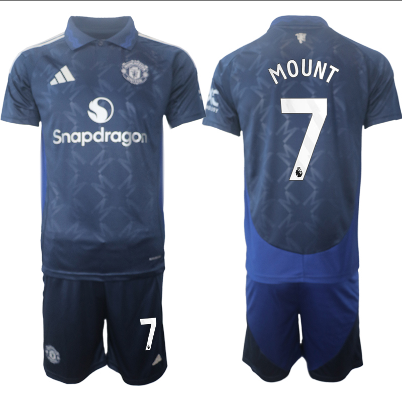 Men 2024-2025 Club Manchester United away blue #7 Soccer Jerseys->indianapolis colts->NFL Jersey
